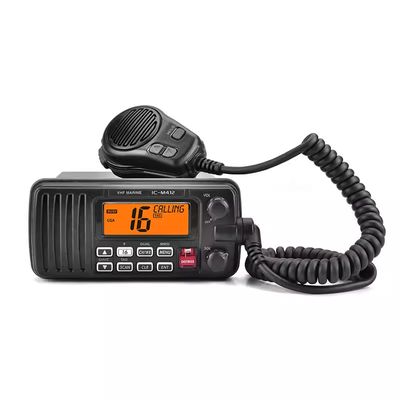 IC-M412 25W Waterproof Walkie Talkie VHF Marine Radio with 0-30KM Range and IPX7 Submersible Mobile Station
